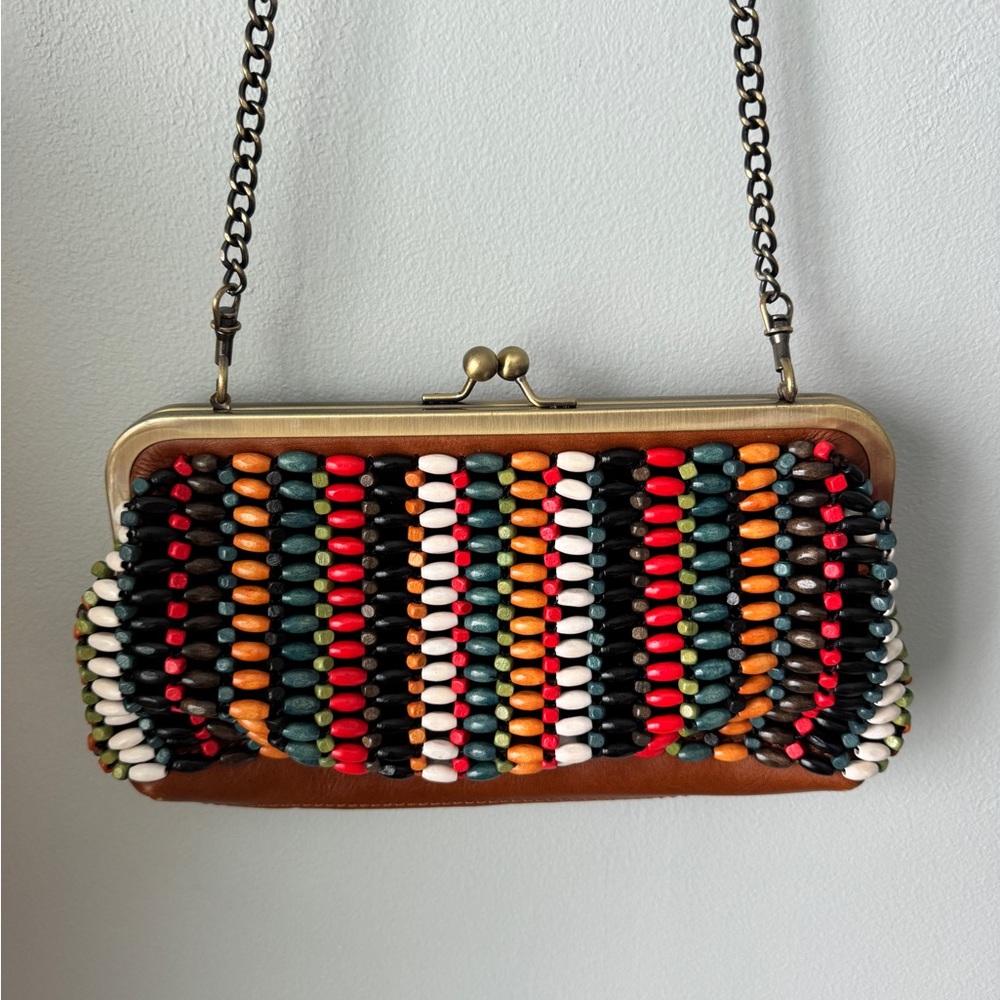 Patricia Nash Multicolor Beaded Clutch with Chain